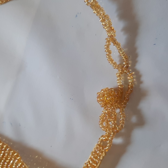 Long strand about 16 inches red, orange and yellow beautiful beaded necklace - Picture 4 of 5